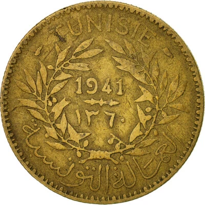 [#426114] Münze, Tunesien, Anonymous, 2 Francs, 1941, Paris, SS, Aluminum-Bronze - Bild 1 von 2