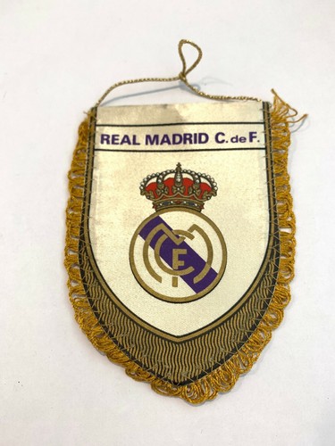 Grand Fanion Vintage Real Madrid - Banderin Football - Club Espagnol