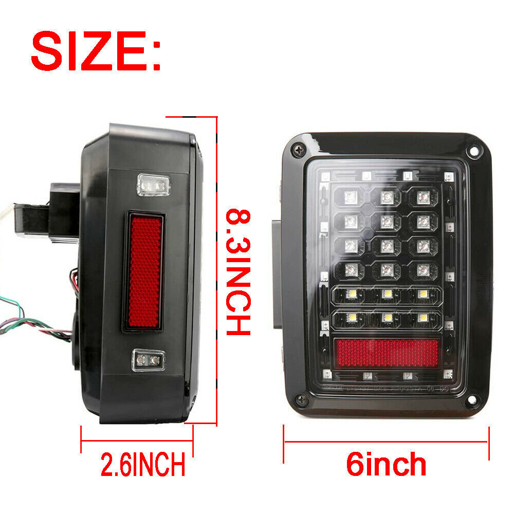 For Jeep Wrangler JK 7" Halo LED Headlights Fog Turn Lamps Tail Lights Combo Kit