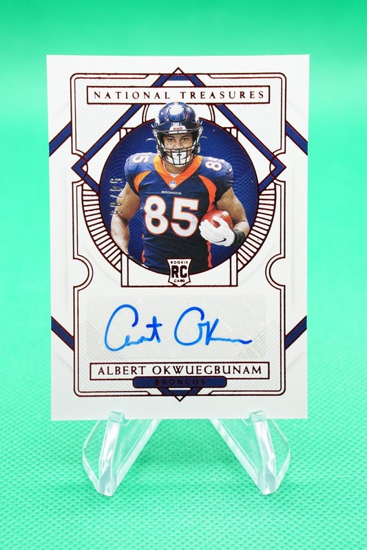 2020 National Treasures Rookie Auto Jersey Number Red /85 Albert Okwuegbun ES6
