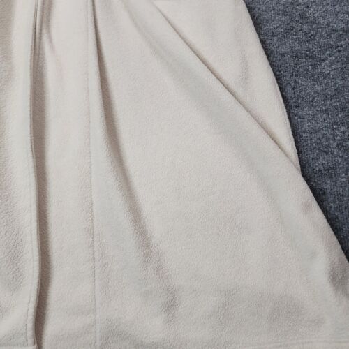 LL Bean Womens Robe Long Fleece Ivory White Soft Cozy Pockets Belted - Picture 2 of 13