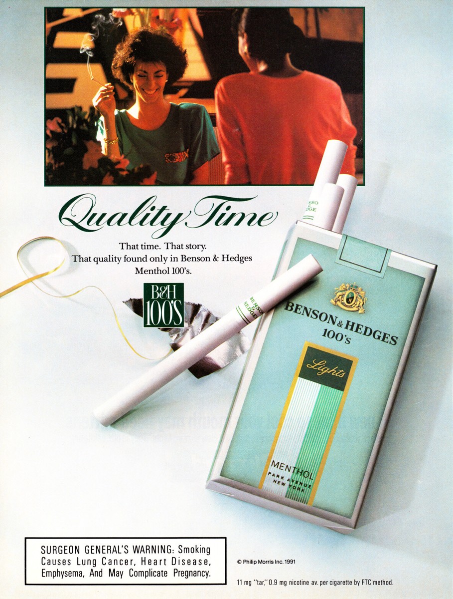 benson and hedges cigarettes BENSON & HEDGES CIGARETTE AD #36 RARE 1991 VINTAGE OUT OF PRINT