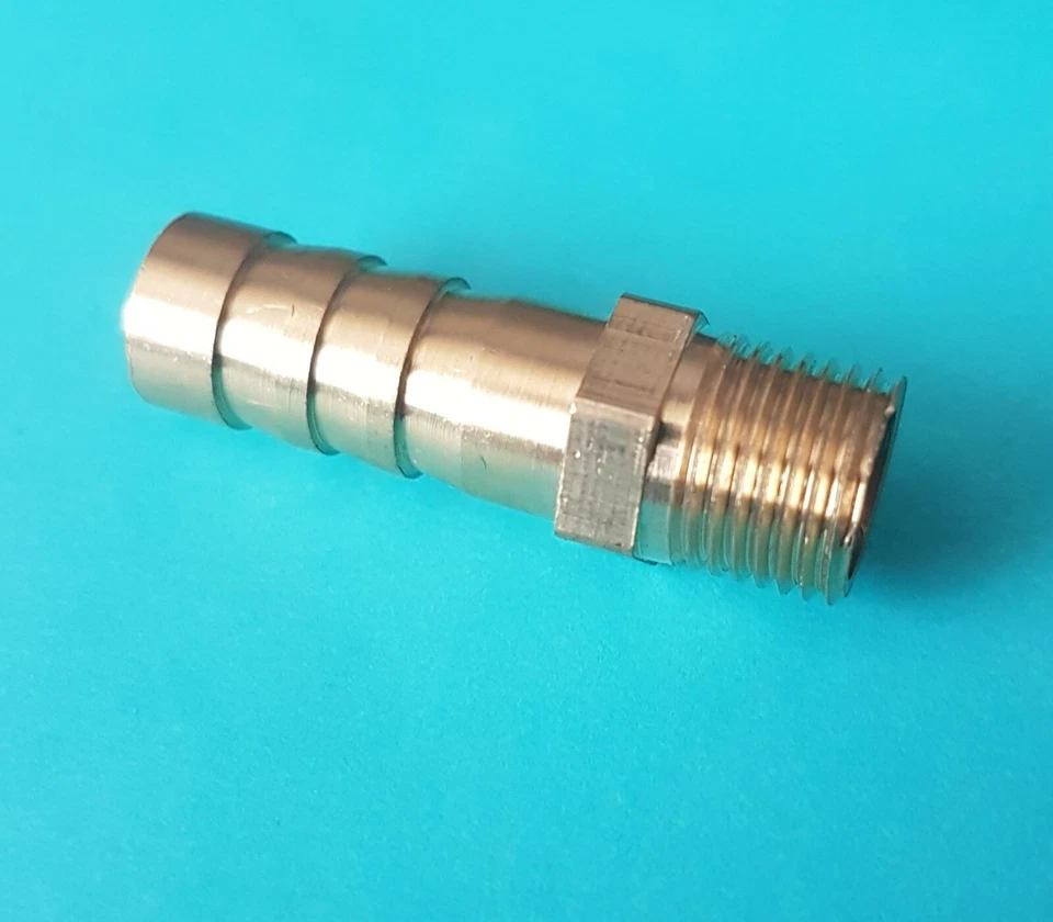 1/8" BSP to 8mm Brass Barb Straight Hose Connector Oil UK - Image 4 of 4