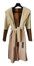 Drome New Reversible Leather Fur Shearling Sheepskin Coat Hooded M Made In Italy
