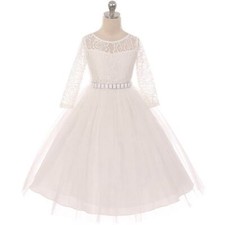 IVORY OFF WHITE Recital Formal Birthday Wedding Bridesmaid Flower Girl Dress