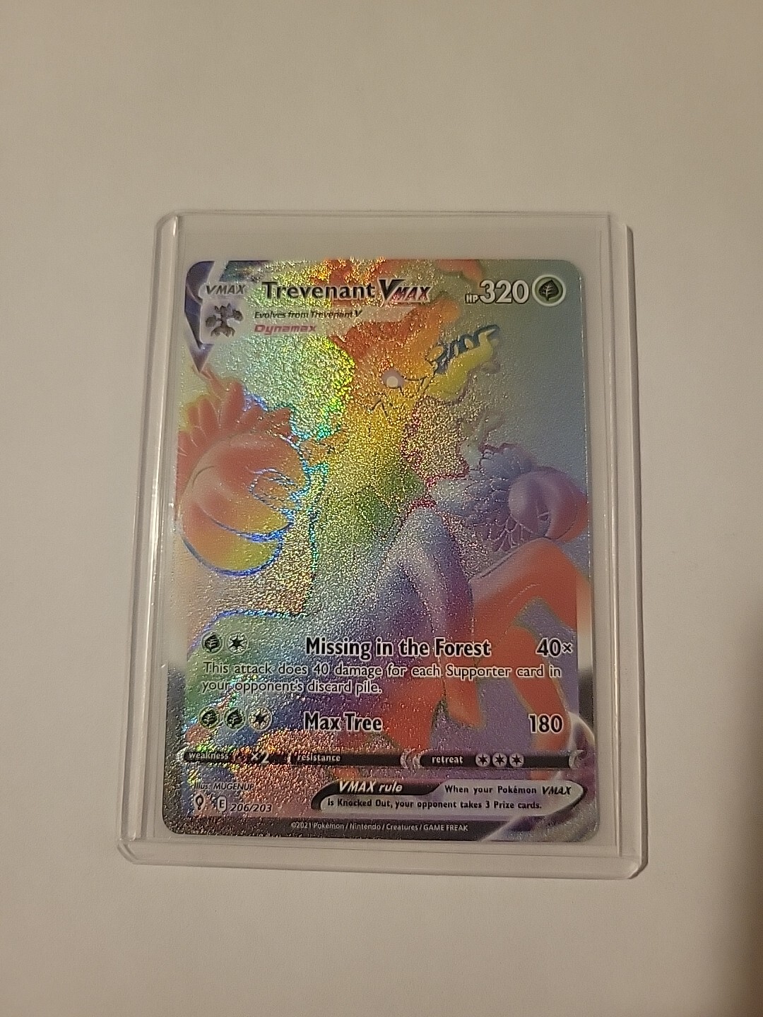 Trevenant VMAX 206 Evolving Skies Rainbow Secret Rare NM - Mint Card Pokemon TCG