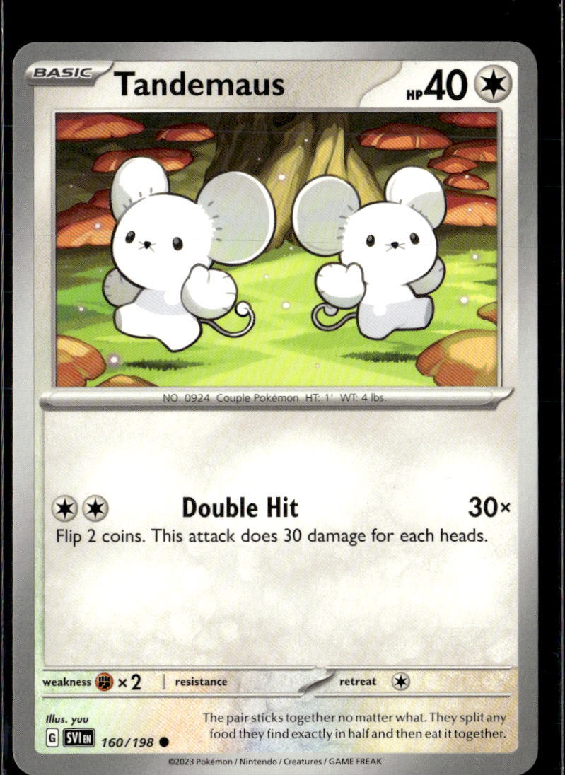 Pokemon Tandemaus 160/198 Scarlet Violet Base Non Holo Common  2 Card Lot