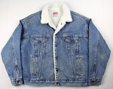 Levi's Vintage 80's-90's Made In USA Denim Sherpa Lined Trucker Jacket Mens XL