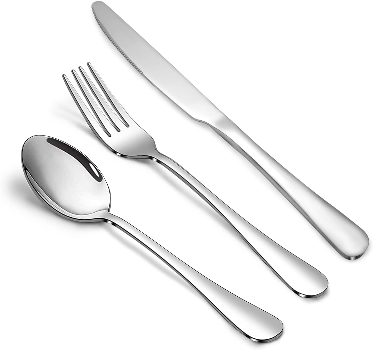 Stainless Steel Silverware Set with Knives Spoons Forks for Home Kitchen Restaurant Use