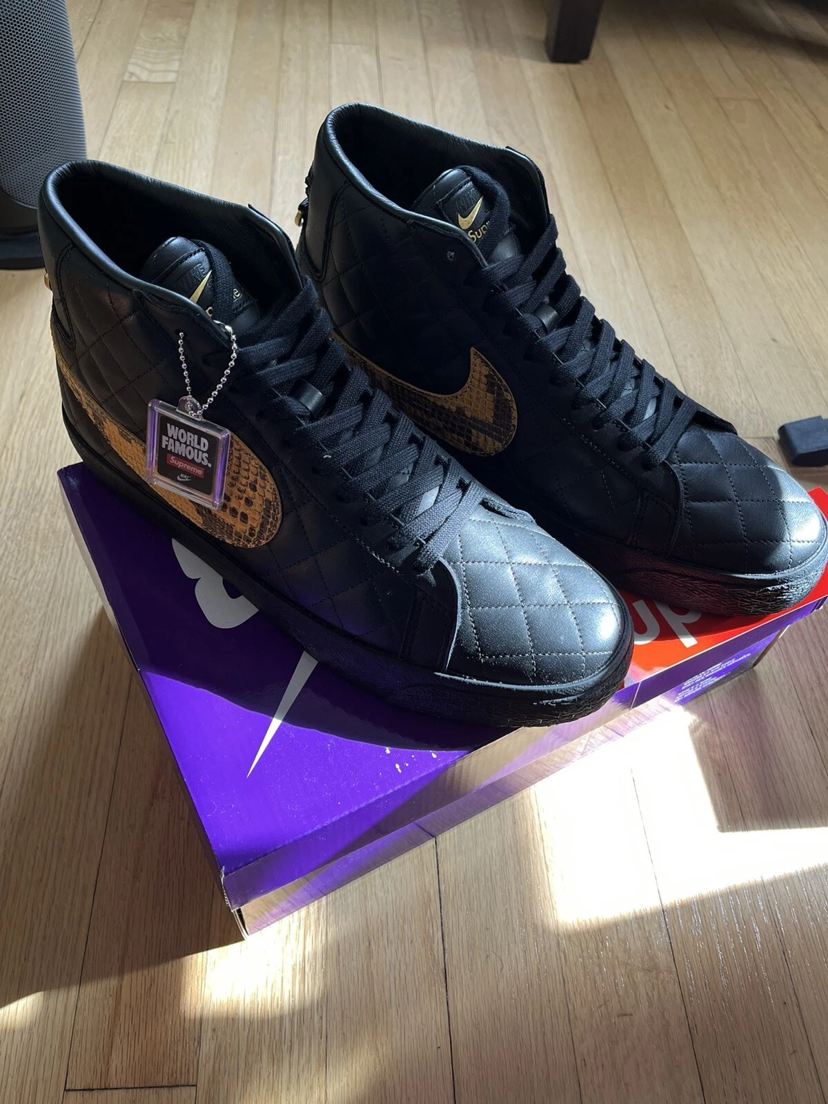 Nike SB Blazer Mid QS x Supreme peau de serpent noire DV5078 001 taille 11