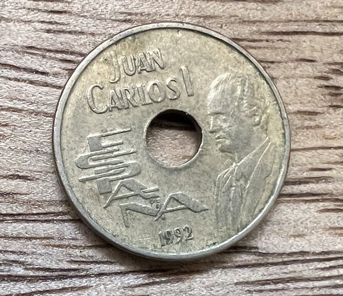 スペイン 25PTAS 1992年 セビリアの塔 SPAIN 🇪🇦 25 PESETAS COIN 1992 King J Carlos I COMMEMORATIVE