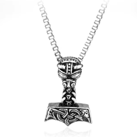 Nordische Halskette Thors Hammer Keltisch Helm Vikings Wikinger 60 Cm