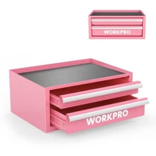 WORKPRO 12.5" Mini Tool Box Small Metal Tool Chest w/Drawer Liner & Magnetic Tab