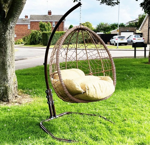 Genuine Rattan Hanging Egg Swing Chair 