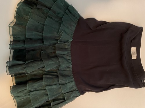 Vintage Rifat Ozbek Skirt. Black With Dark Green Taffeta Ruffles. Mid Calf. Rare - Picture 15 of 17