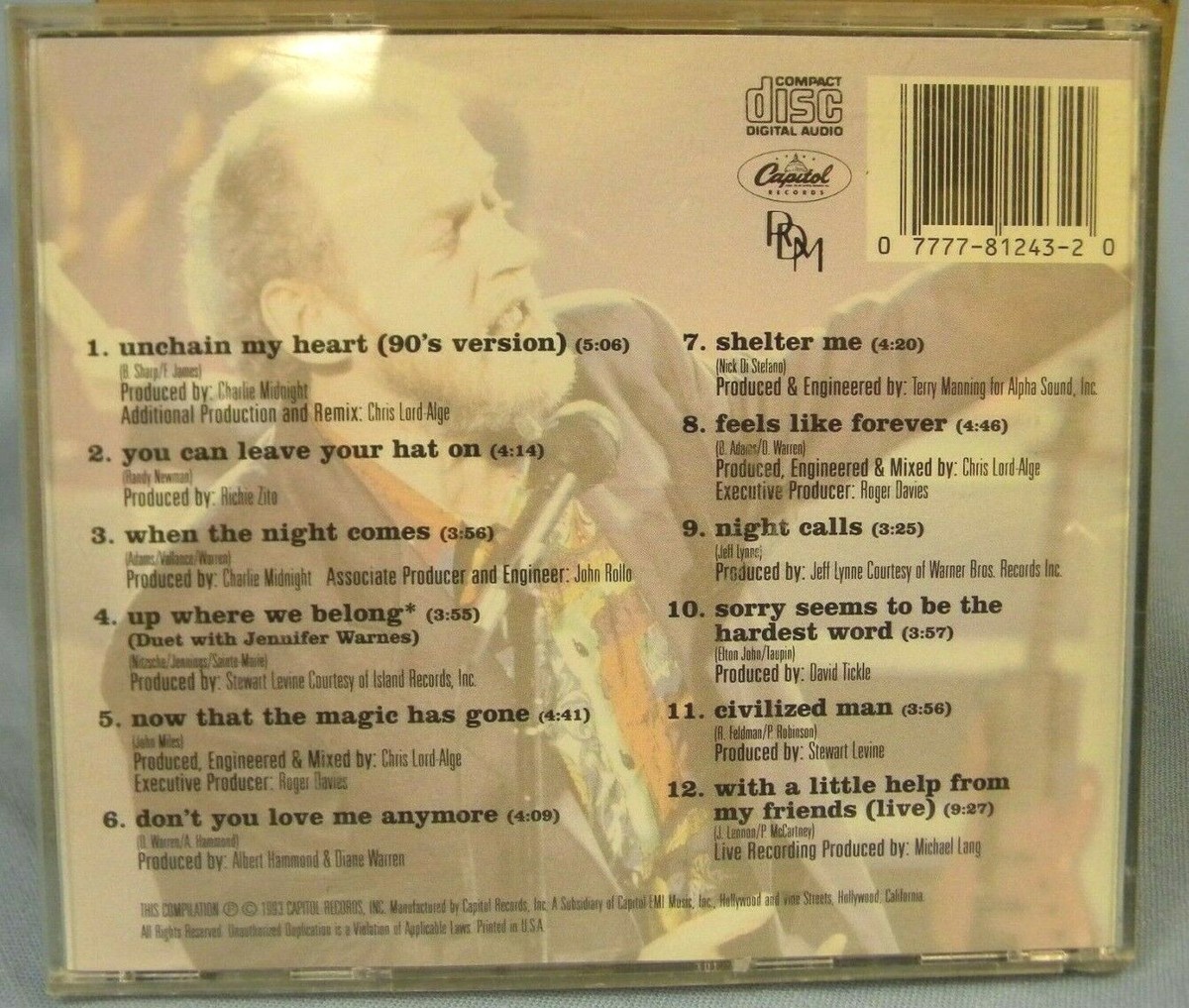 The Best of Joe Cocker Music CD 12 Classic Songs by the