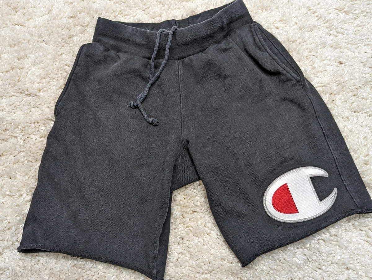 Champion Shorts Adult small Black Fleece Sweat Pants Reverse Weave Mens (De)