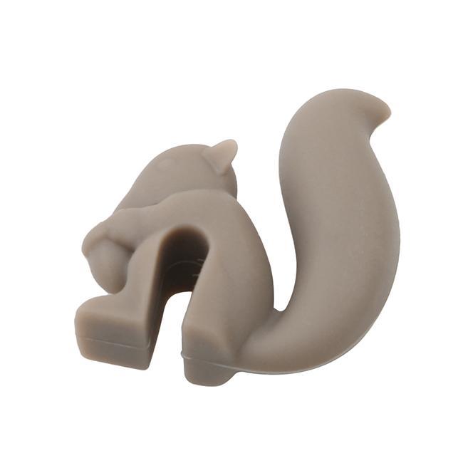 5pcs Squirrel Shape Silicone Tea Bag String Holder Cup Mug Candy Colors