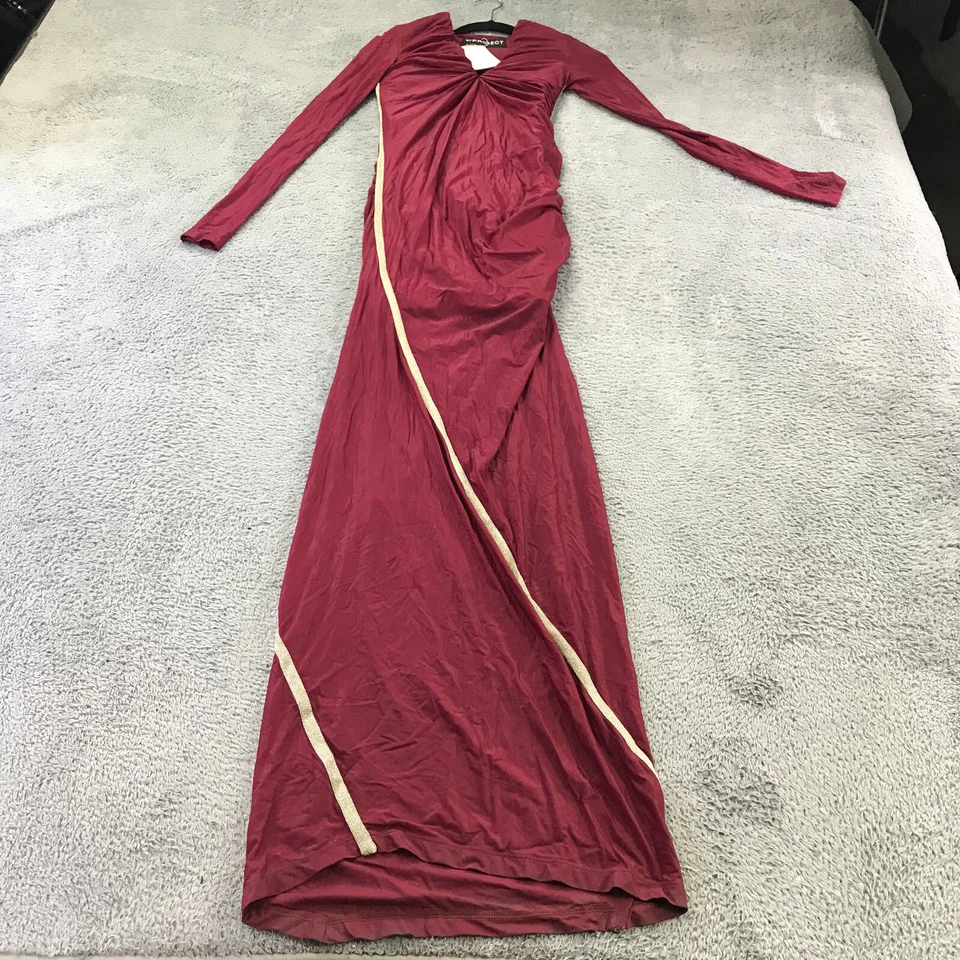 Y/PROJECT Dress Womens Extra Small Condom Dress Ruched Gold Made in Italy - Image 2 of 4