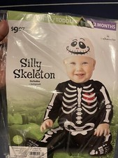 Halloween Costume NEW Silly Skeleton Infant 0-6 months or 6 - 12 months