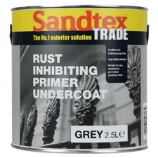 Sandtex Rust Primer Undercoat Inhibiting Grey 2.5L Metal Paint Base Coat Cover