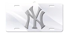 YANKEES Inspired Art NY on White Aluminum Vanity license plate Tag Gift