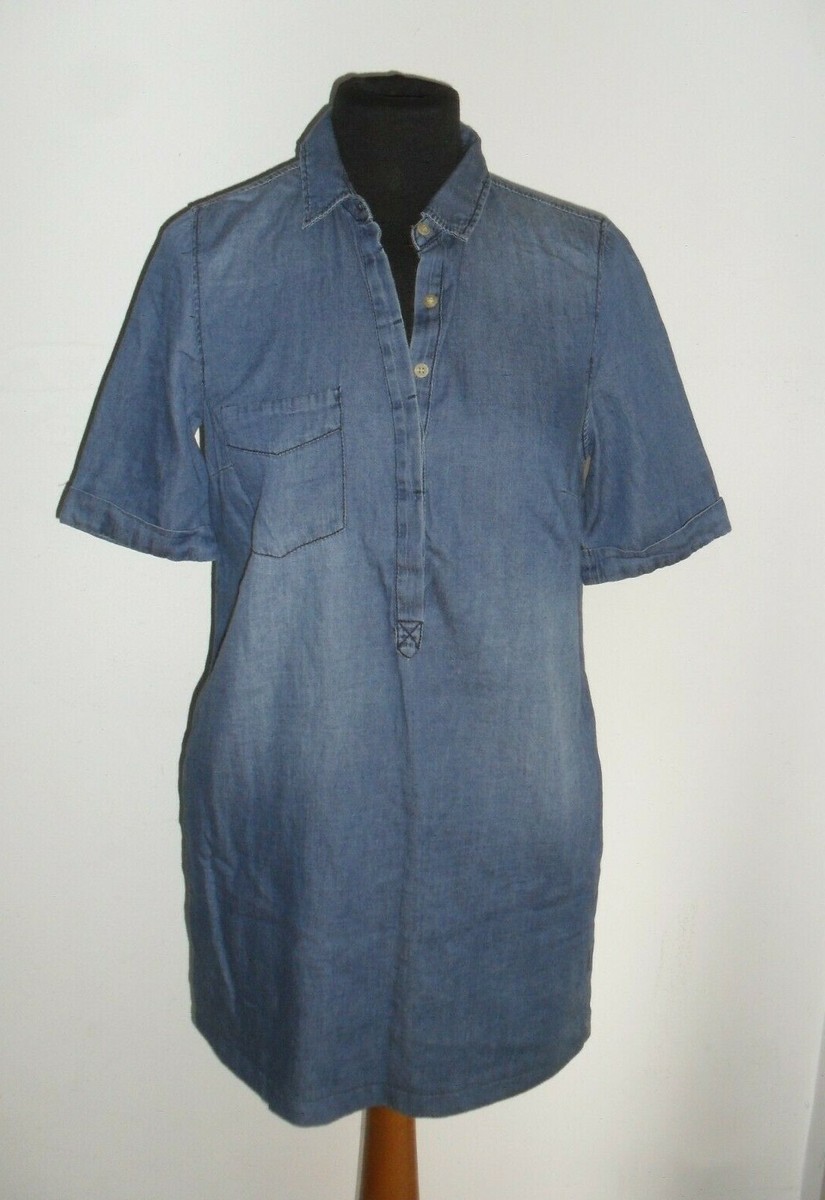 Particolare Abito Camicia Mini Dress STRADIVARIUS in Denim Tg S