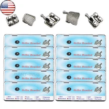 US Dental Orthodontic Standard Roth 018 Slot Metal Brackets Braces 345 Hooks