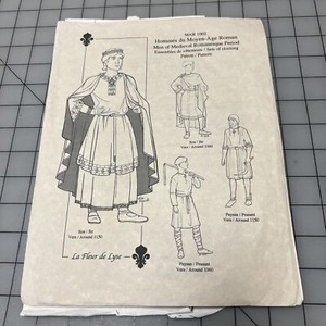 Men of Medieval Romanesque Period Historical Clothing Pattern, Mar 1002, cut