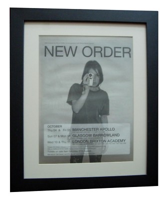 NEW ORDER+Get Ready+TOUR+POSTER+AD+RARE ORIGINAL 2001+FRAMED+EXPRESS WORLD SHIP