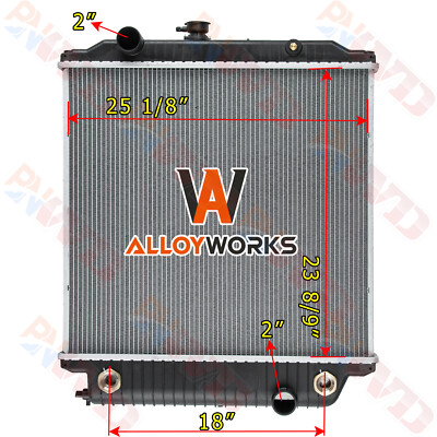 2 Row Radiator For 1998 Freightliner FL112 FLD112/98-02 MT35/98-08 MT45 MT55