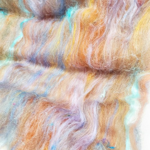Carded Art Batt 3.25 Oz Merino Top Wool Hand Dye Alpaca Silk Fiber Multicolor - Picture 16 of 18