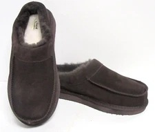 MSRP 44.00 Dearfoams Dluxe Mens Slippers Size 10 House Shoes Brown Suede In/Out