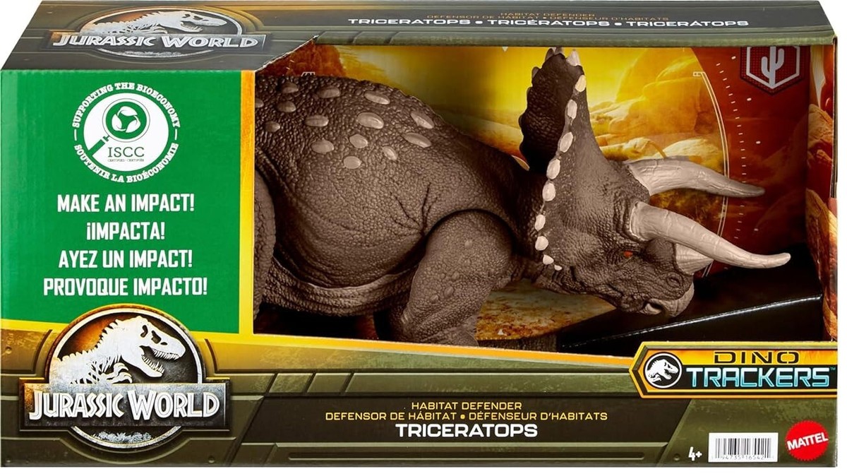 Jurassic World Dino Trackers Habitat Defender Triceratops Action