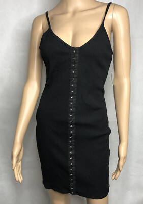 Charlotte Russe Y2K 2000s Dress Large Black Goth Grunge Sleeveless Stretch  Mini | eBay