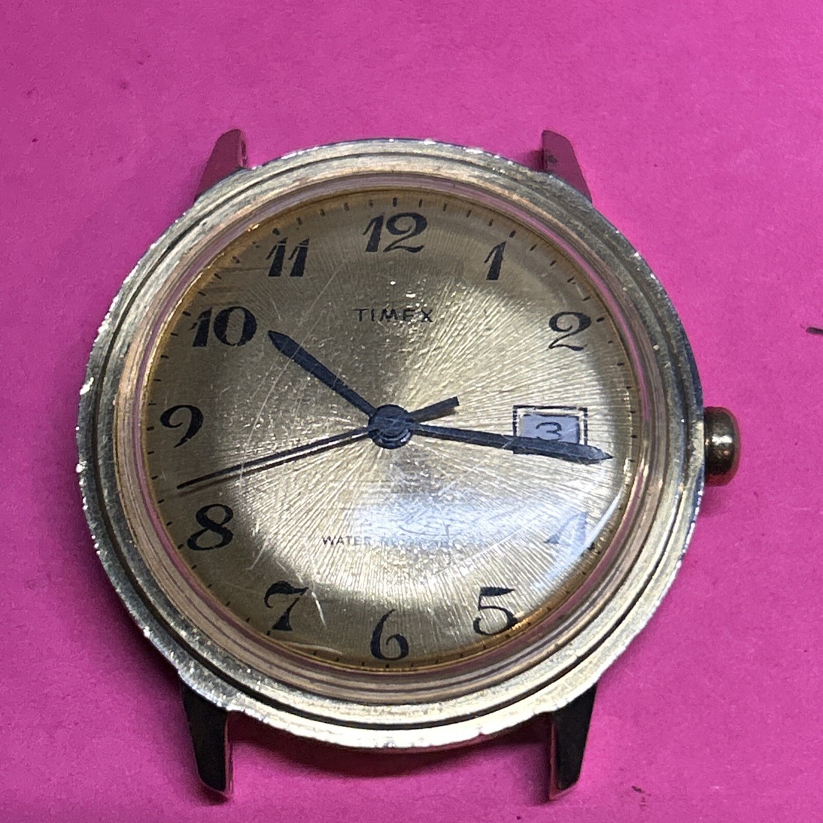 Vintage Timex Marlin Gold Mens Date Watch Mechanical Black Dial Parts and Repair Timex Marlin Watch 27629 10479 [1979] | Vintage Timex Watches main image 2
