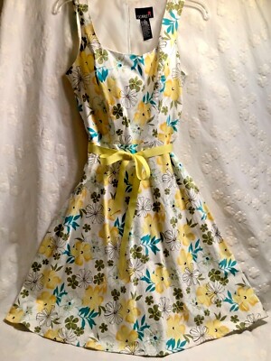 Retro Modern Dress SZ8 Crisp Floral Perfect Picnic New! U.S. Domestic Shipp  | eBay