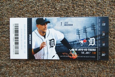 DETROIT TIGERS VS TORONTO BLUE JAYS 6/7/2016 FULL TICKET ~ KEVIN PILLAR HR
