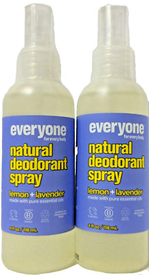 2x EO Everyone Natural Deodorant Spray Lemon + Lavender 4 Oz. Each 