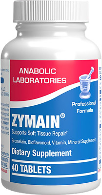 Anabolic Zymain 40 Tablets Soft Tissue Repair Bromelain Vitamin Mineral Blend