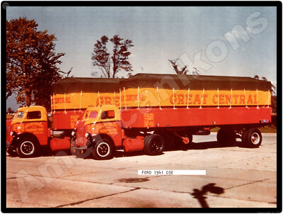 Ford COE PIE Next To IH COE Ryder Tractor Trailers Ford Trucks New Metal Sign