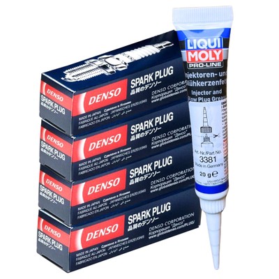 4x DENSO Zündkerzen + LIQUI MOLY Fett für 159 BMW 7 E32 8 E31 BLS CRUZE CROMA