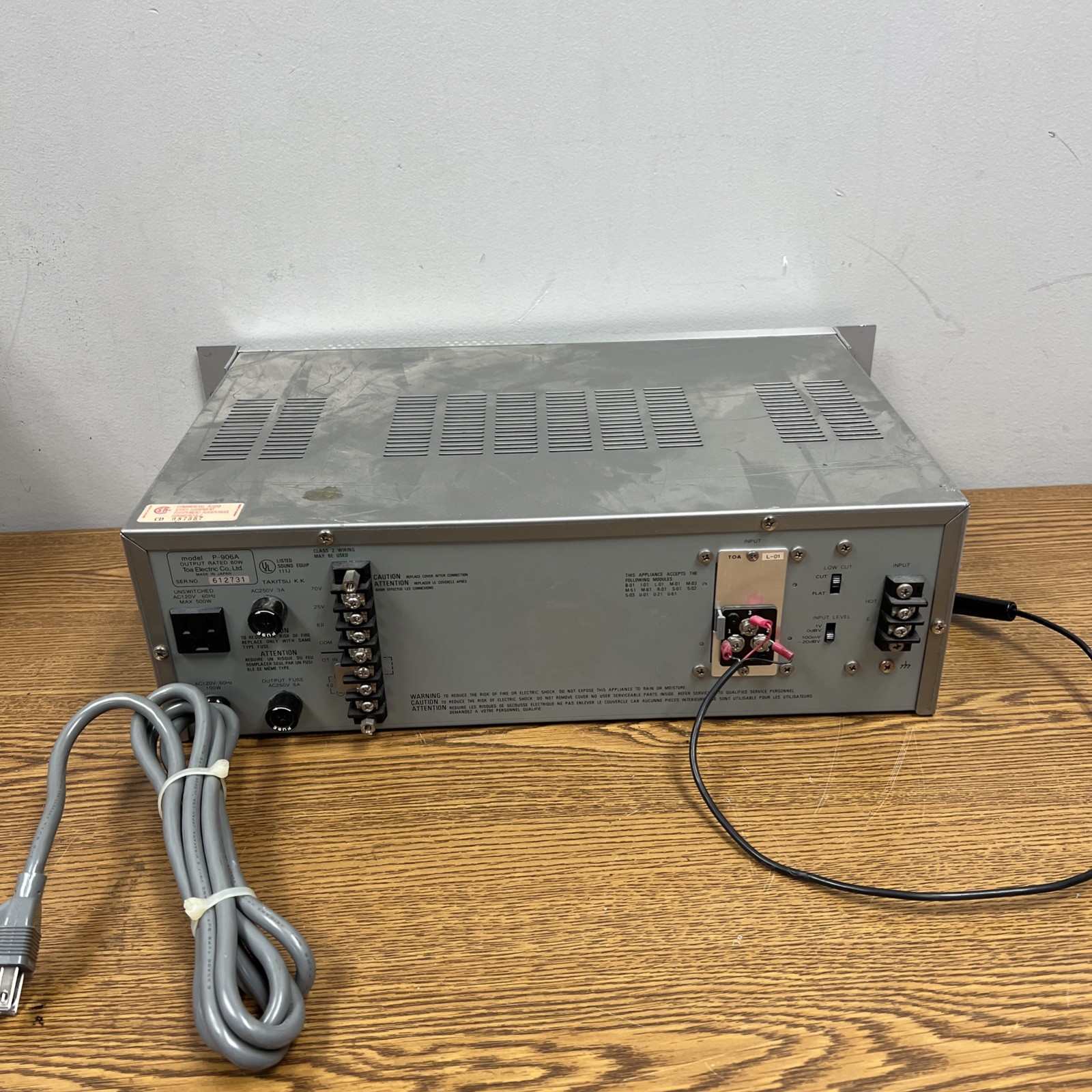 TOA 900 Series Power Amplifier P-906A, Power Tested