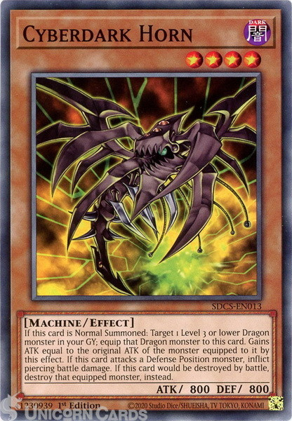 SDCS-EN013 Cyberdark Horn Common 1st Edition Mint YuGiOh Card
