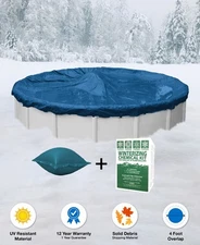 18' Round Above Ground Winter Pool Cover + 4x4 Air Pillow + Winterizing Kit  ^