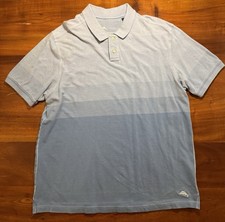 Tommy Bahama Men  s Blue Striped Short Sleeve Preppy Casual Polo Shirt Sz XL