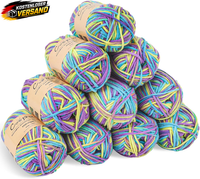 Coopay Wolle Zum HäKeln, Farbverlauf HäKelgarn 10X45G, Wolle Zum Stricken, Weich