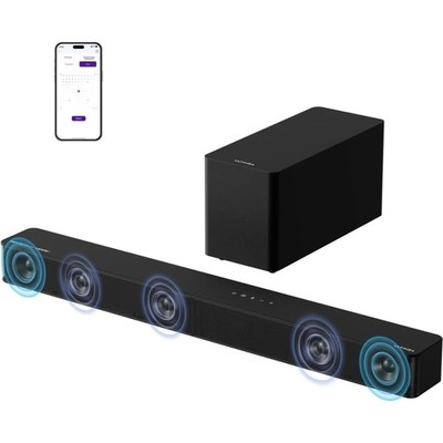 5.1CH Surround Sound Bar with Subwoofer, Dolby Atmos, VoiceMX, BassMX, APP, 3...