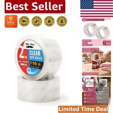 Clear Packing Tape 2 Pack - 2 Inch Wide, 60 Yards for Moving Packaging Safely