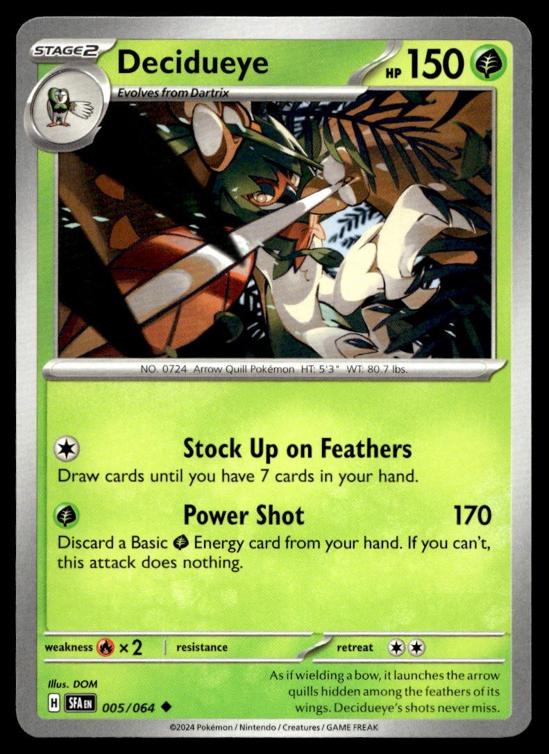 Decidueye 5/64 Pokemon Card Shrouded Fable Uncommon 150 HP Near Mint SB